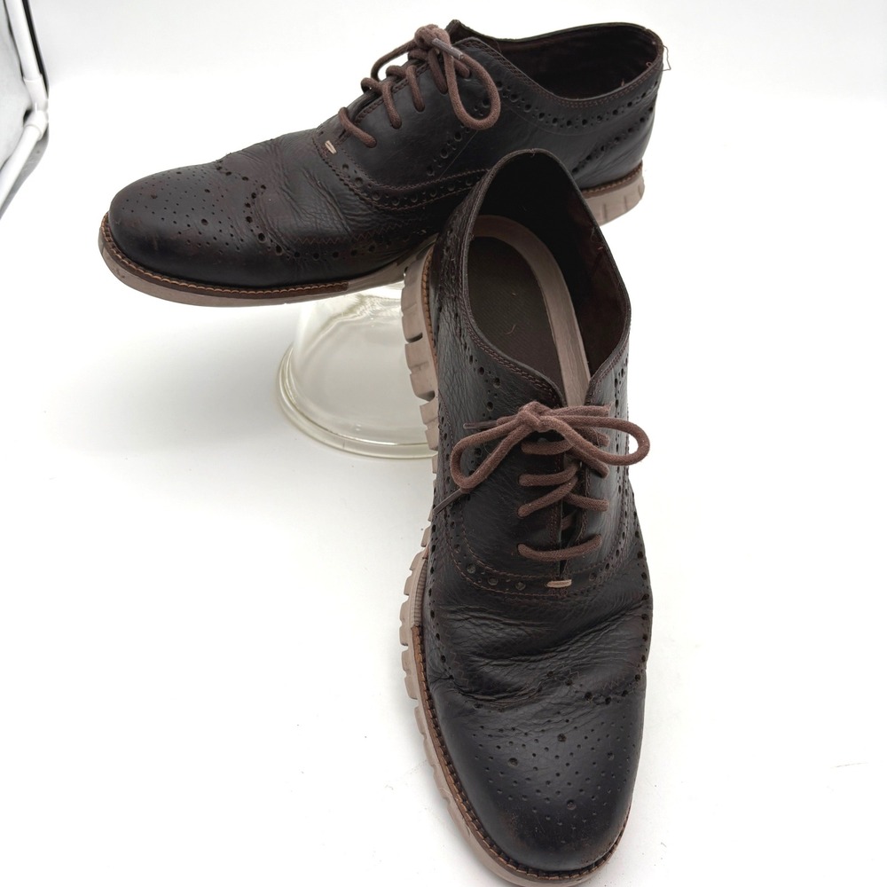 Cole Haan Zerogrand Wingtip Oxford Mens 13M Brown Leather C25273 Dress Shoes